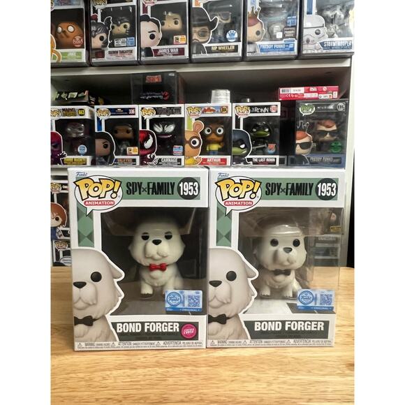 EXCLUSIVE LE CHASE BUNDLE FLOCKED (FUZZY) Bond Forger Spy Family Funko Pop 1953 - Picture 1 of 6